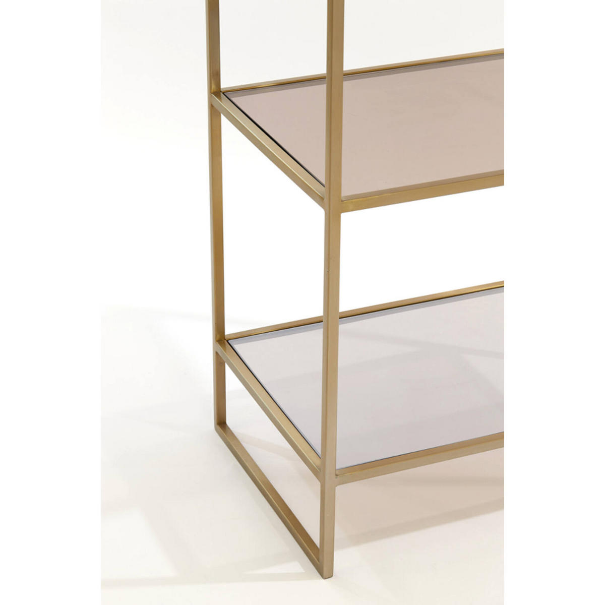 STANDREGAL MARIKI 55x40x180 cm, braunes Glas, Hellgold - Goldfarben, Glas/Metall (40/180/55cm) - Light & Living
