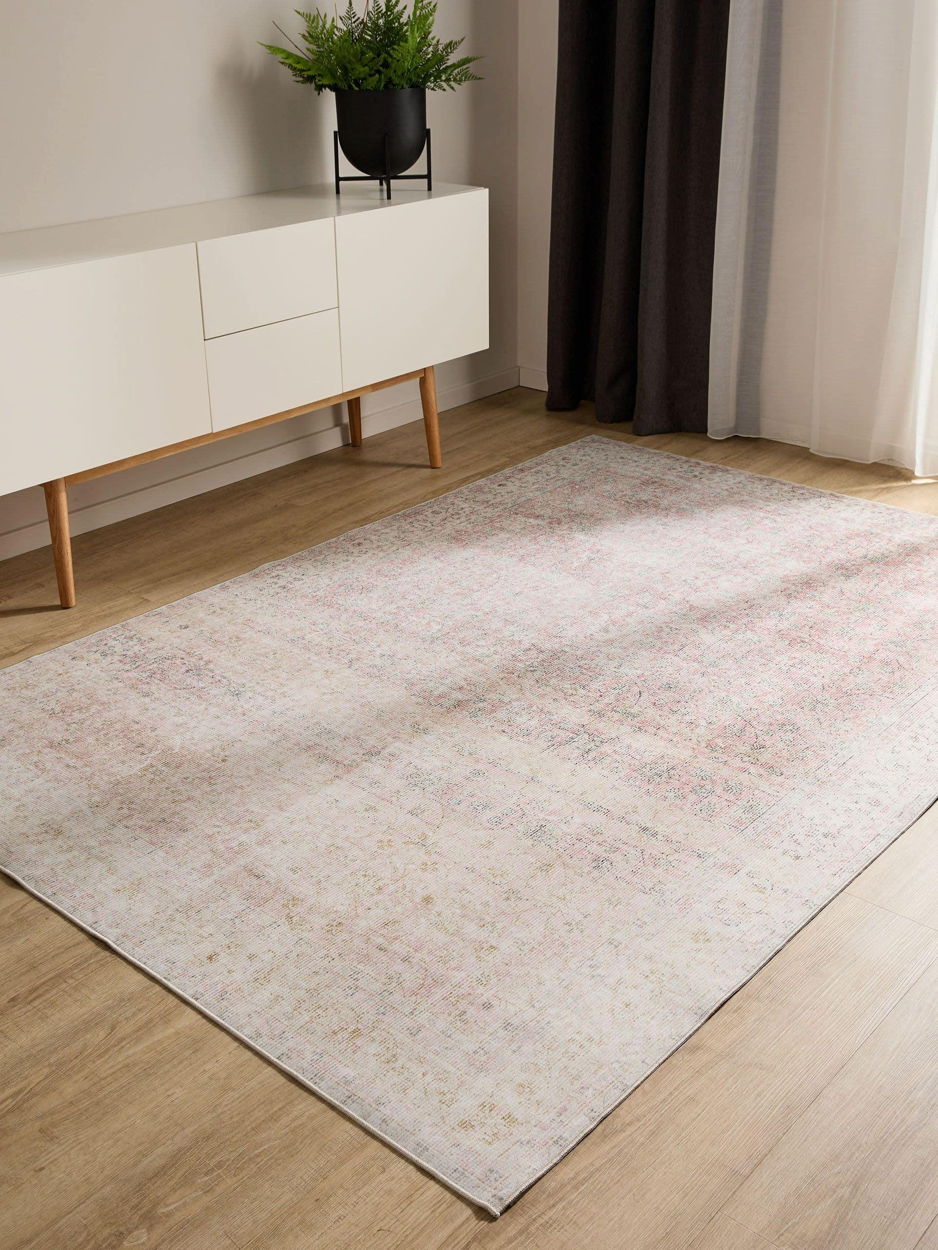VINTAGE-TEPPICH George waschbar 140x200 cm - Beige/Rosa, Kunststoff (140/200cm) - benuta