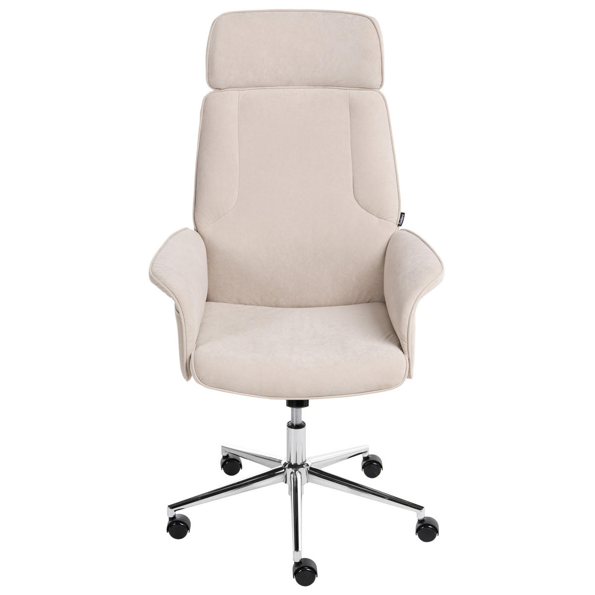 BÜROSTUHL Hellbeige Pilot - Beige/Silberfarben, Textil (72/117/72cm) - Beliani
