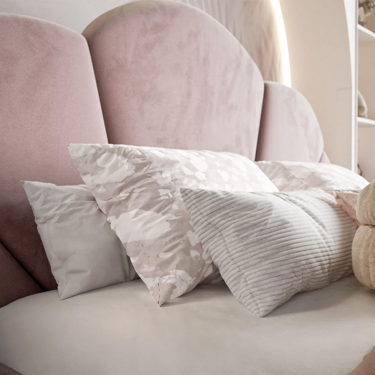 POLSTERBETT ARIEL mit Bettkasten 120x200 cm Element 18 - Rosa, Textil (120/200cm) - Lookway