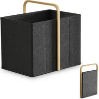 WÄSCHEKORB Bambus-Stoff Schwarz 65L - Schwarz, Textil (33/44/44cm)