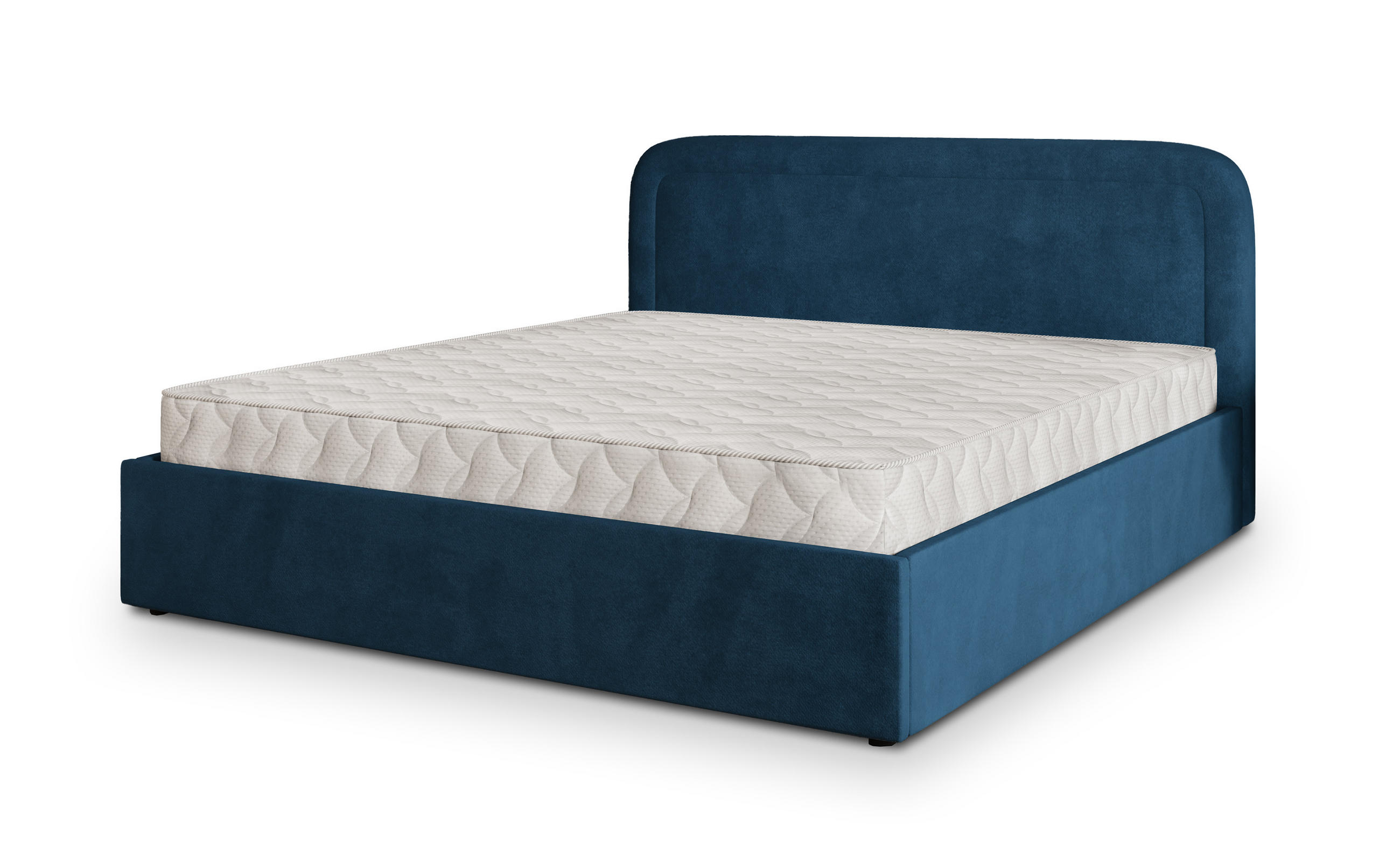 POLSTERBETT BENIRA K 140x200 cm mit Bettkästen - Blau - Blau, Holz (140/200cm) - MASSENO