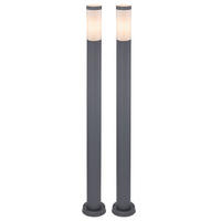 LED STEHLEUCHTE Edelstahl Anthrazit 2er Set - Anthrazit, Metall (12.7/12.7/110cm) - Globo Lighting