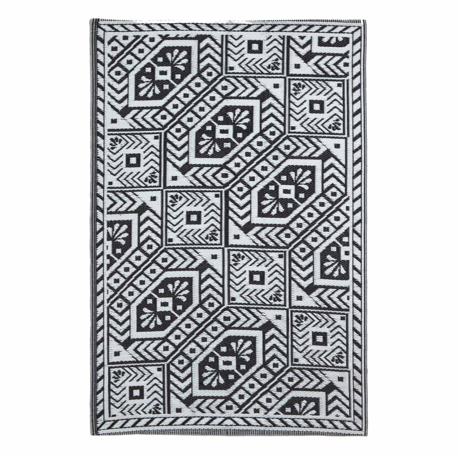 Homescapes Outdoorteppich Schwarz 122x182 cm
