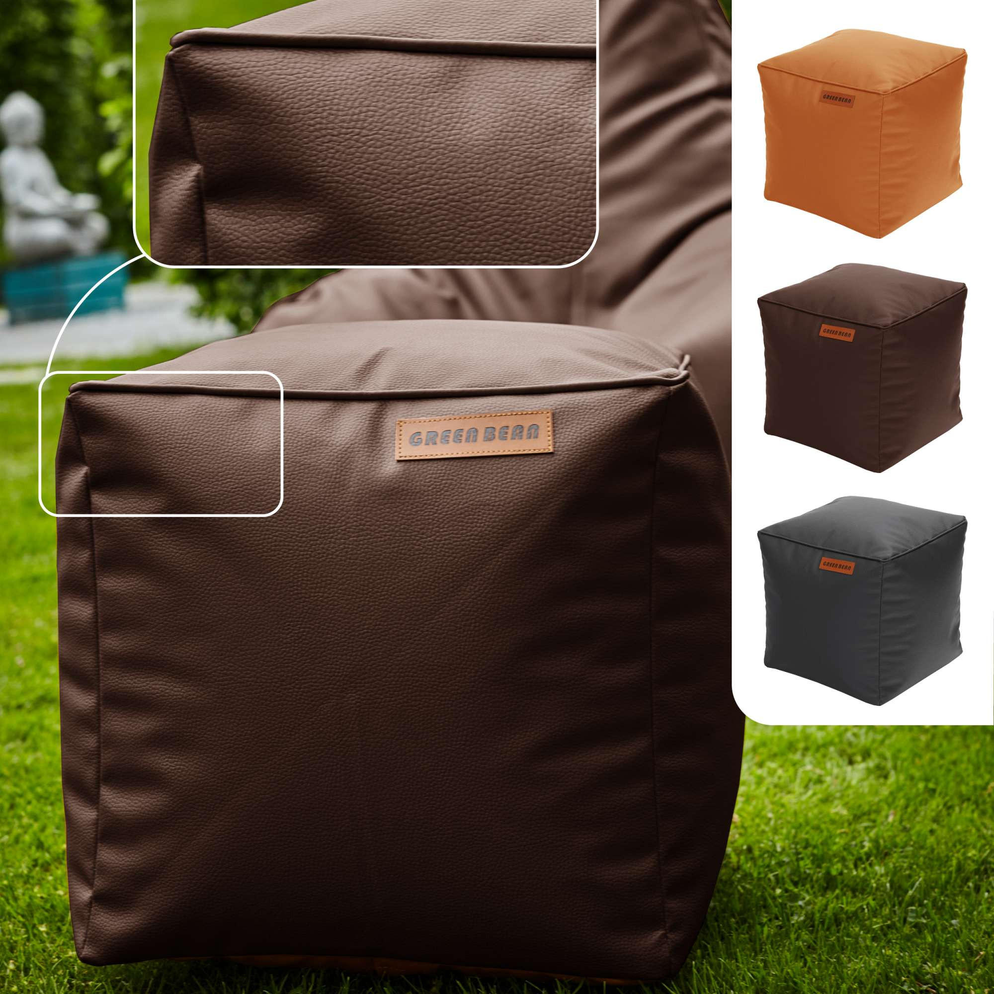 Thumbnail - Green Bean Sitzsack-Hocker, Dunkelbraun, Textil, Füllung: Styroporkugeln, Quadratisch, 40x40x40 cm, Hergestellt in Deuts...