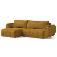 ROHOVÁ Sedačka OLSI MONOLITH 48, Žlutá - šedá/žlutá, dřevo/textil (285/148cm) - MASSENO