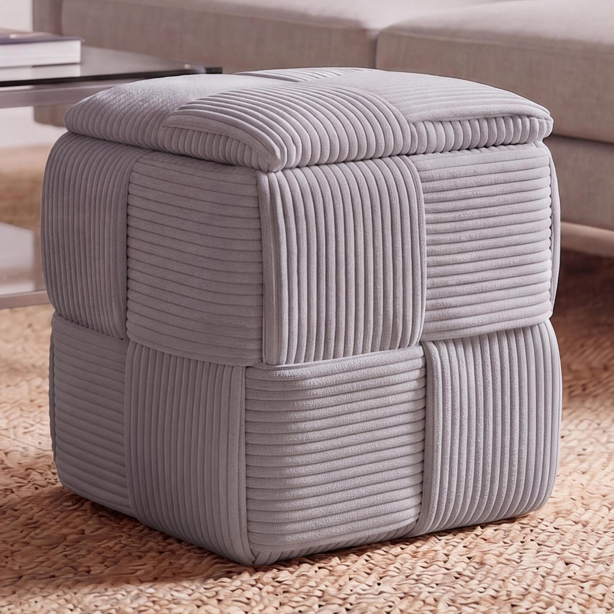 HOCKER Dunkelgrau - Dunkelgrau, Textil (40/43/40cm) - MCW