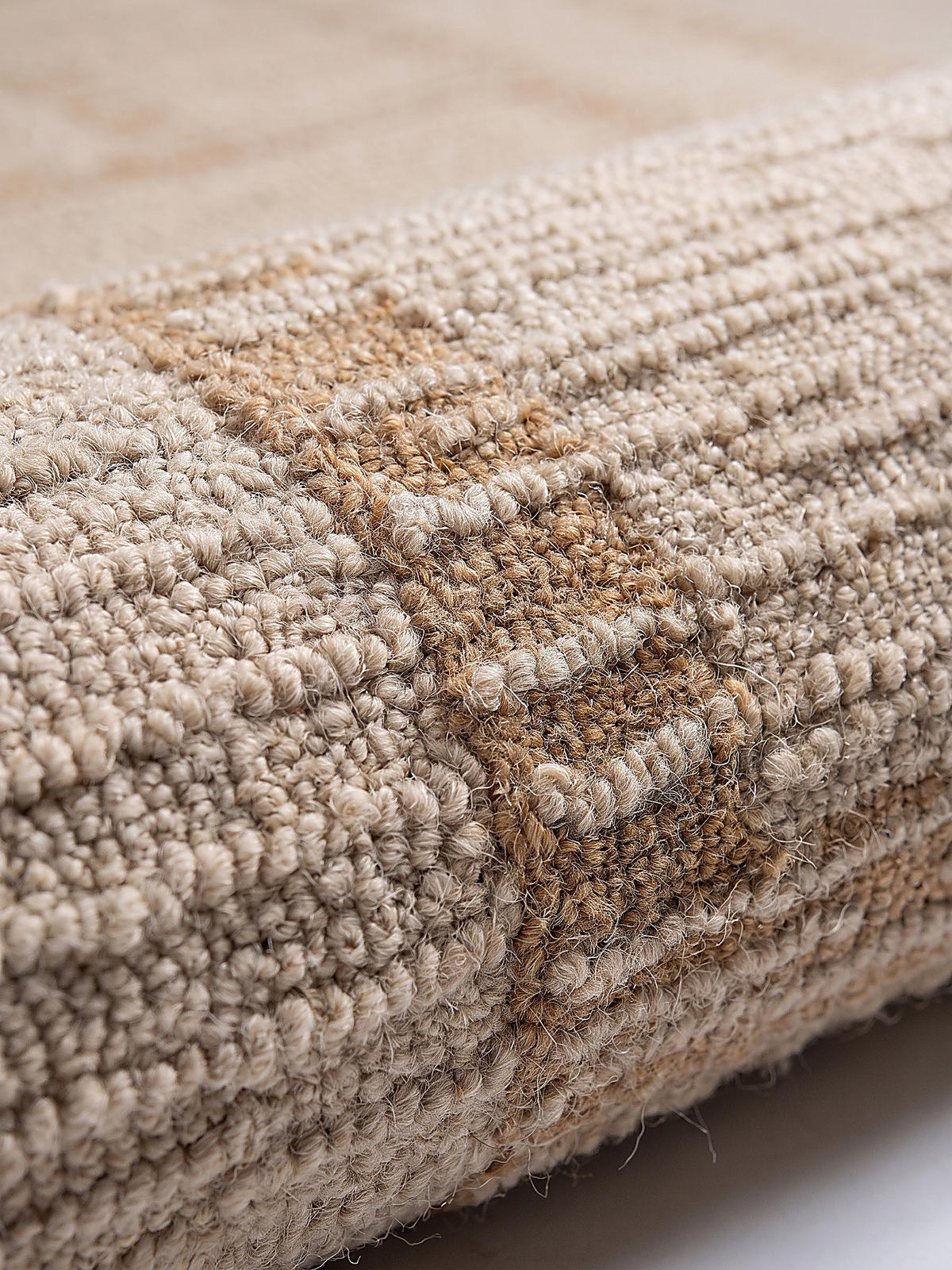 LÄUFER handgetuftet GANNEL, in Natur, Blockdesign, 80 x 230 cm - Beige, Textil (80/230cm) - KADIMA DESIGN