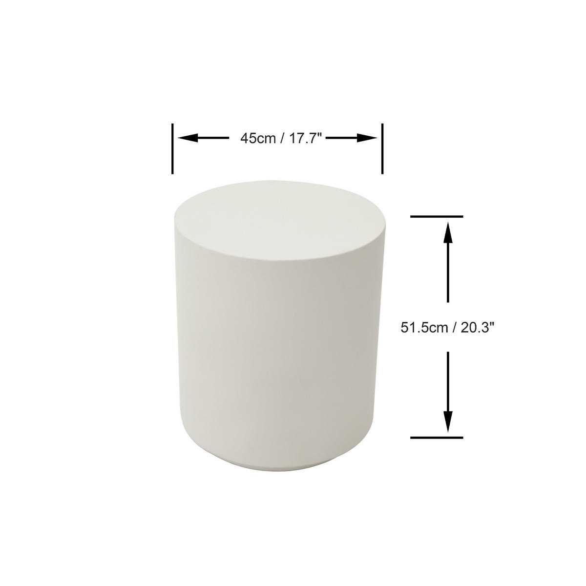 BEISTELLTISCH ROME Rund Groß Zementoptik 45 x 45 x 51 cm - Creme, Naturmaterialien (45/45/51cm) - Elementi