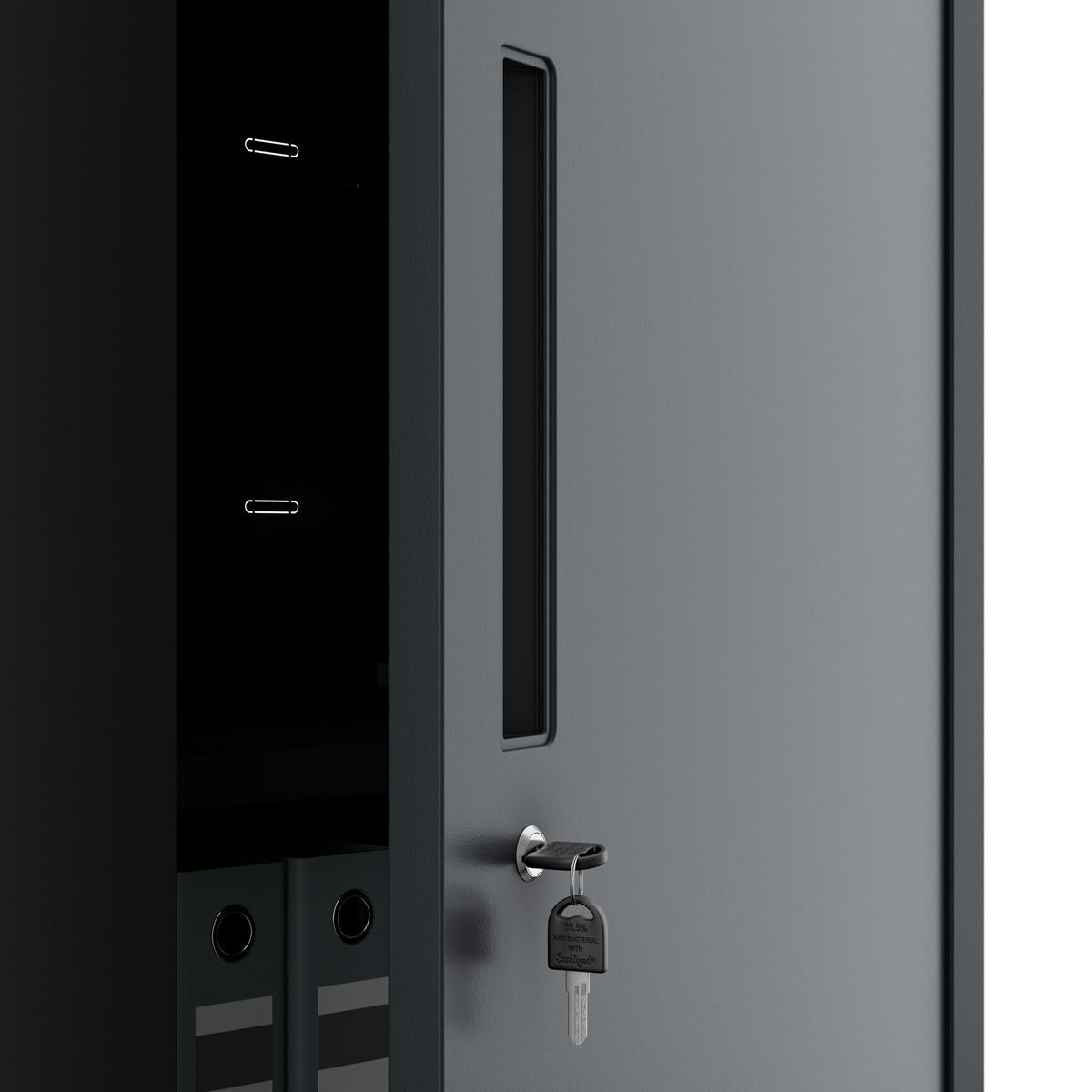 METALLSCHRANK Megan - Anthrazit, Metall (90/195/40cm)