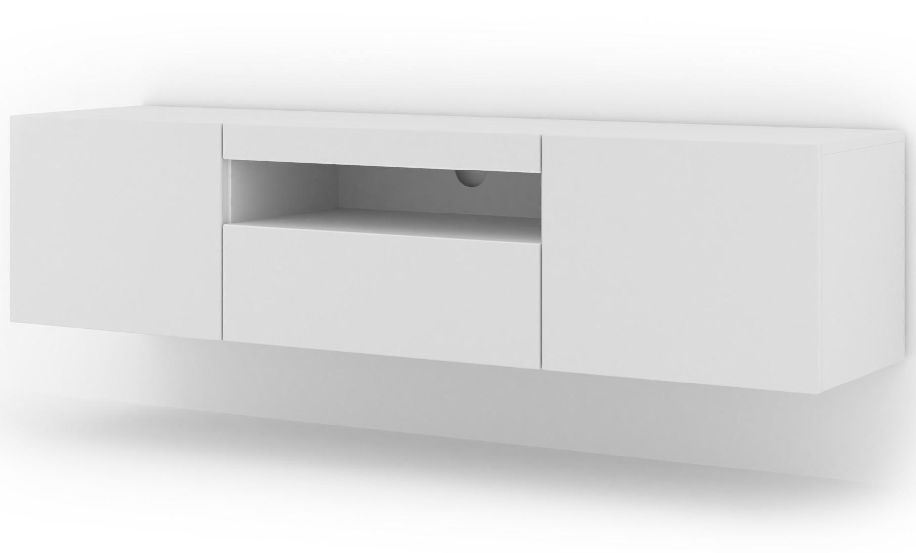 TV LOWBOARD Weiß 150/42/37 - Weiß, Holzwerkstoff (150/42/37cm) - RAUMHIRSCH FURNITURE