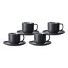 KAFFEETASSEN MIT UNTERTASSEN Jasper Schwarz 240 ml 4er Set - Schwarz, Keramik (15/9/15cm) - Ritzenhoff Breker