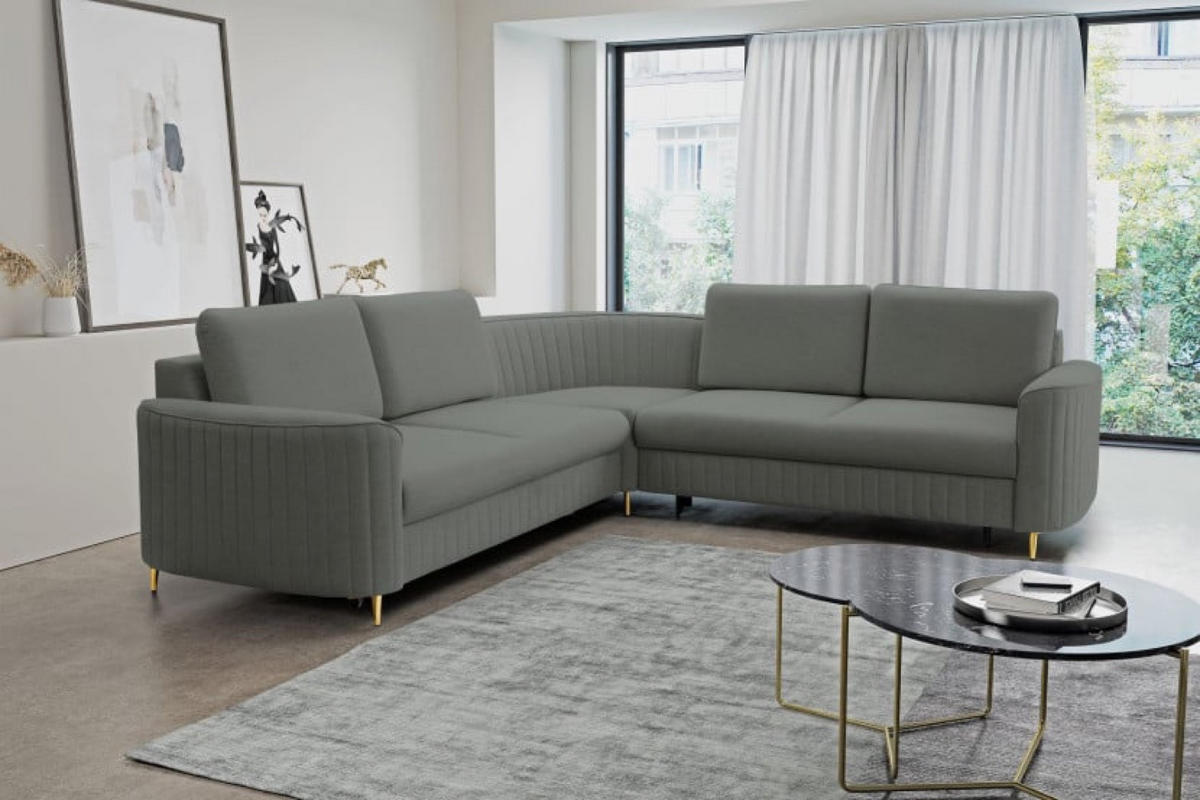 ECKSOFA Blau LOREN Mit Schlaffunktion Und Bettkasten - Blau/Dunkelblau, Textil (251/251cm) - Sepro Meble