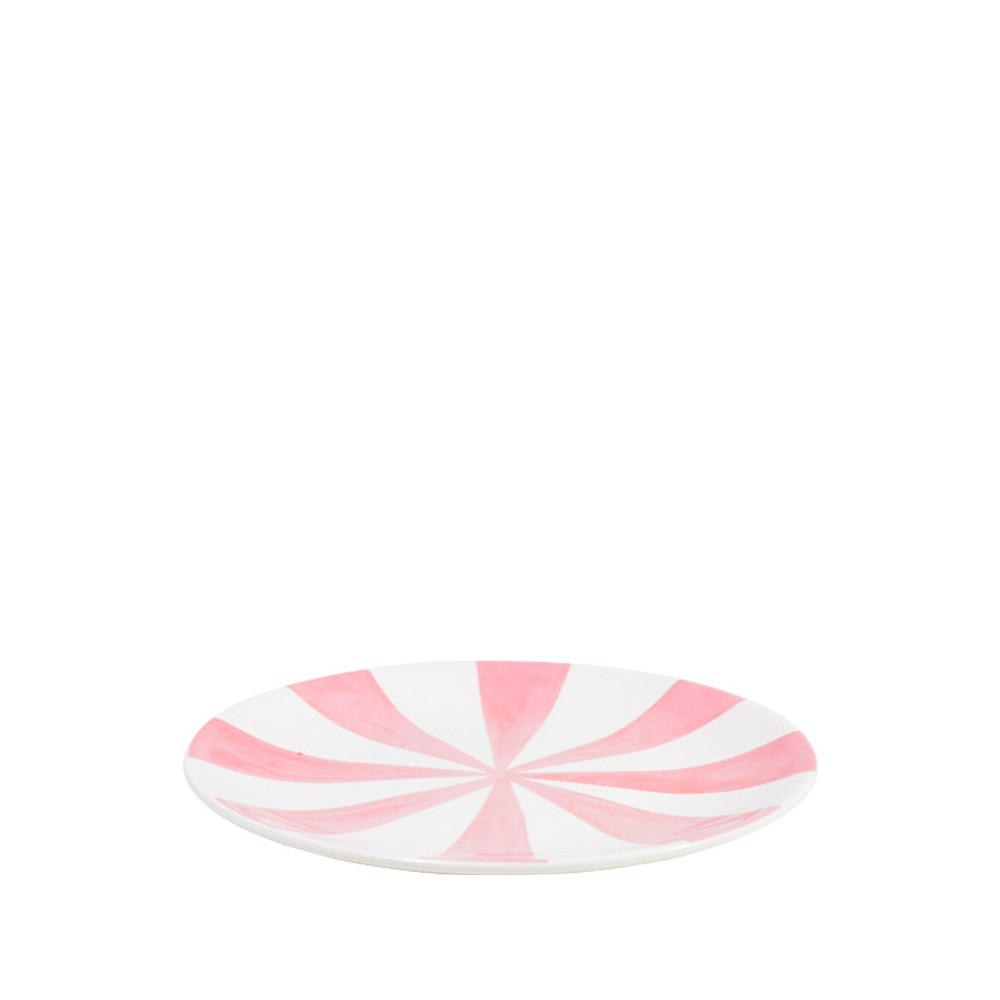 KUCHENTELLER Rosa Streifen in Rosa - 18cm - Multicolor, Keramik (18/18/2cm) - Blond Amsterdam