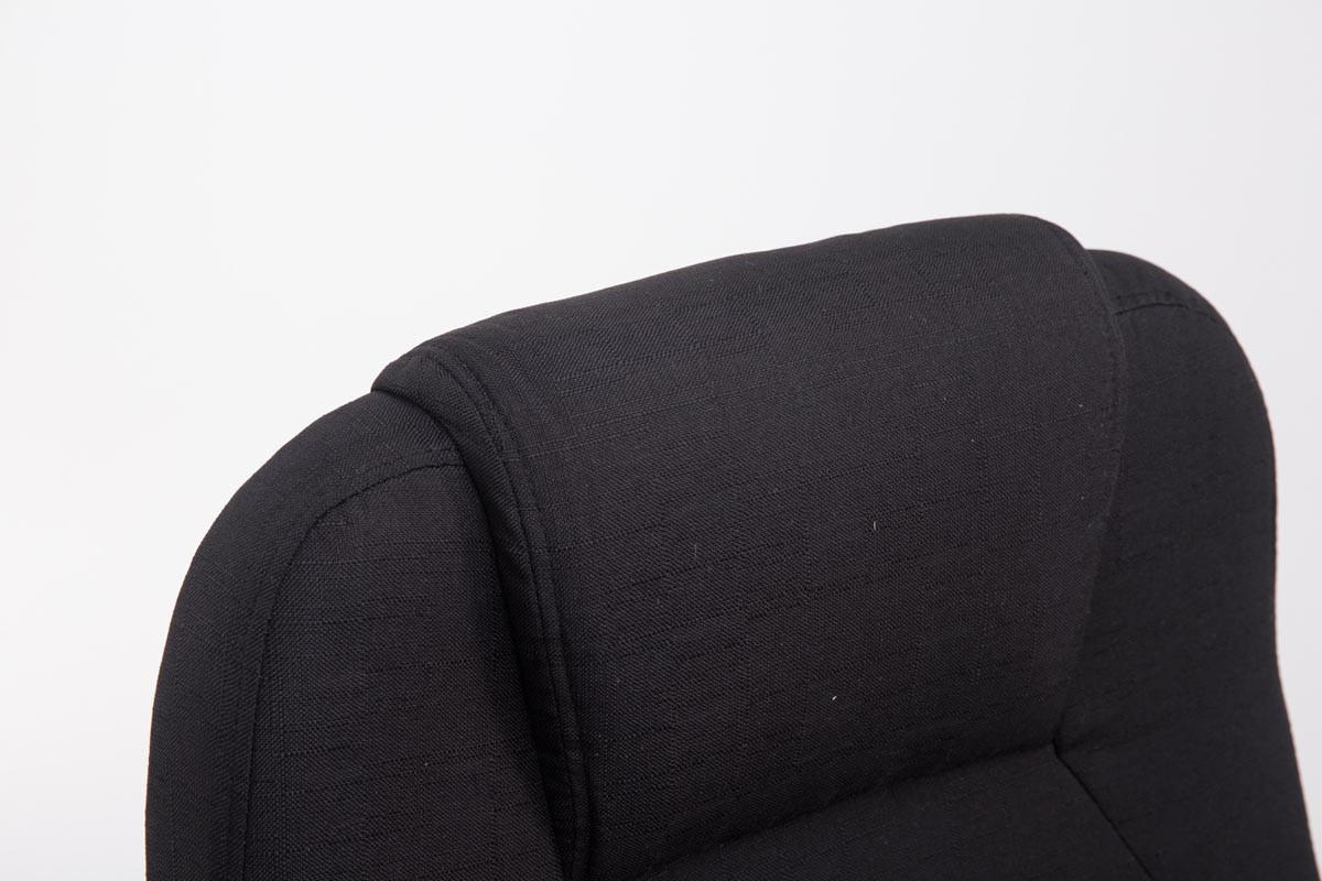 BÜROSTUHL SYDNEY Stoff 113x66x70 Schwarz Stoff Metall - Schwarz, Textil/Metall (66/113/70cm) - DELUKE
