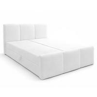 BOXBETT ANKARRA 140x200 cm mit Bettkasten und Matratze - Weiß + TOPPER - Schwarz/Weiß, Holz/Holzwerkstoff (140/200cm) - AX Living