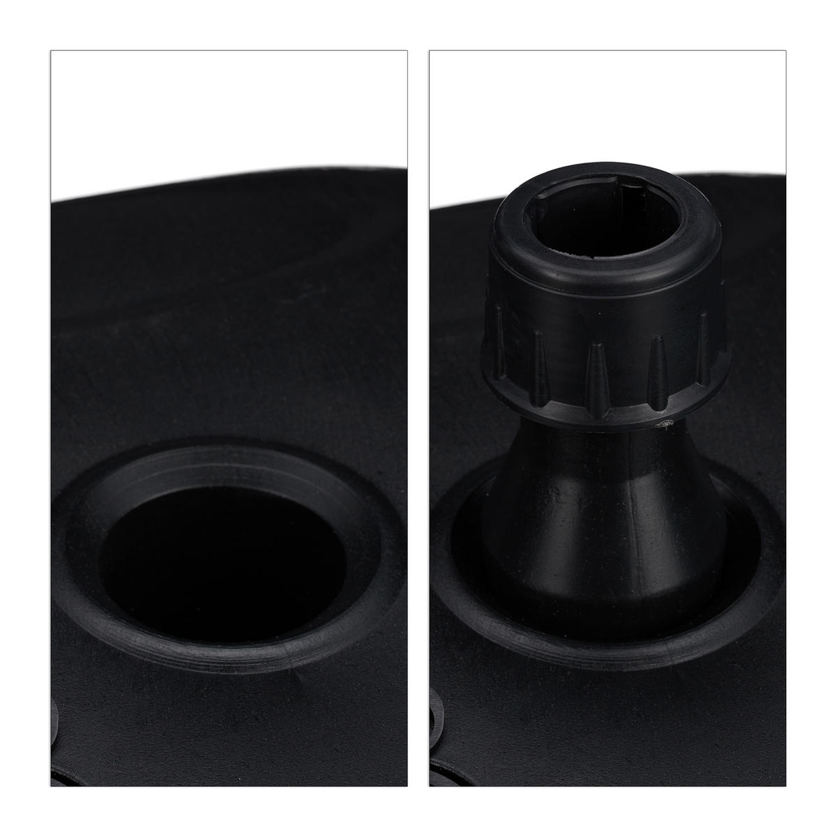 SONNENSCHIRMSTÄNDER - Schwarz, Kunststoff (44/42cm) - Relaxdays