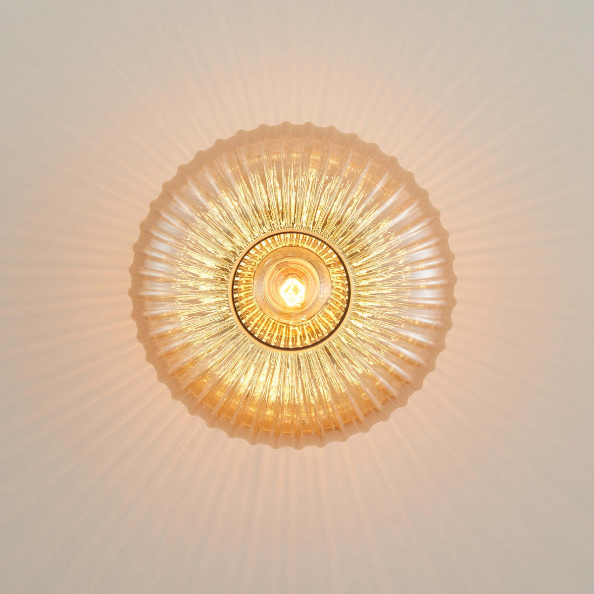 WANDLEUCHTE Ambrine, Bernstein und Gold, 13cm - Goldfarben, Glas (24/24/13cm) - KOSILUM