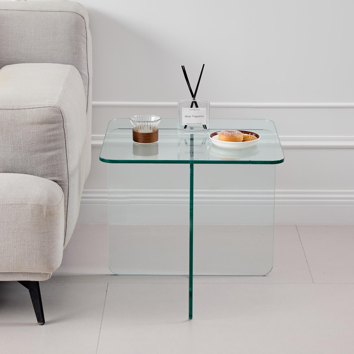 BEISTELLTISCH Transparent 45/45/51 cm aus Glas - Klar, Glas (45/45/51cm) - PANGIVO