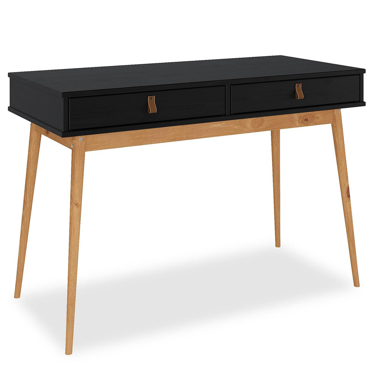 SCHREIBTISCH WANDA - Eichefarben/Schwarz, Holz (50/110/76cm) - IDIMEX