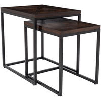 BEISTELLTISCH 2 Holz Braun - Schwarz/Braun, Holz/Metall (38/48/47cm) - CLP