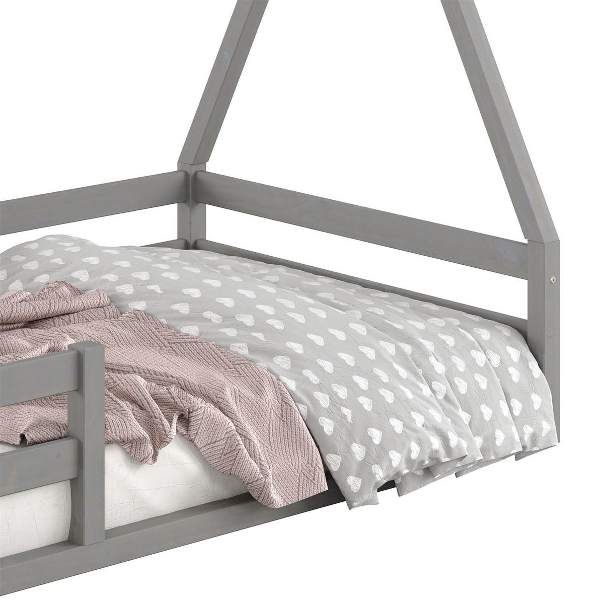 HAUSBETT SILA 90X200 CM - Grau, Holz (96/152/206cm) - IDIMEX