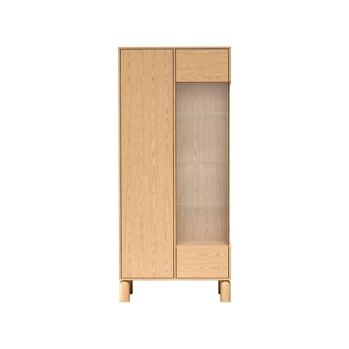 VITRINE Sanden SN-4 89 x 197 x 40,6 cm Eiche Bookmatch - Eichefarben, Holz/Holzwerkstoff (89/197/40.6cm) - Koseto