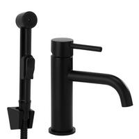 WASCHTISCHARMATUR Mit Bidetta Rea Lungo Black - Schwarz, Metall (4/17/12cm) - REA