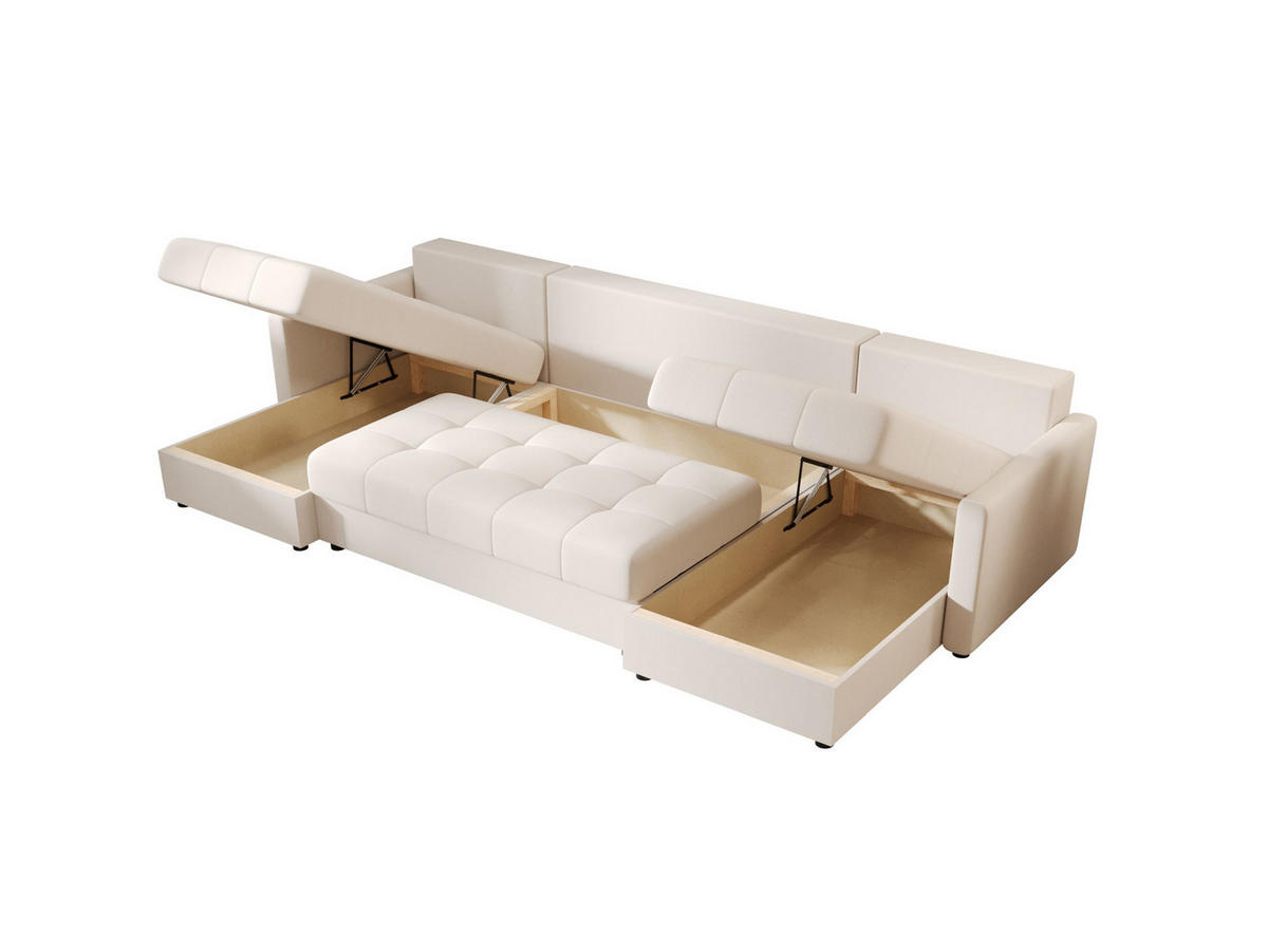 ECKSOFA MOS U BIS Cosmic 10 mit Schlaffunktion - Beige, Textil (285/85/140cm) - Bedante