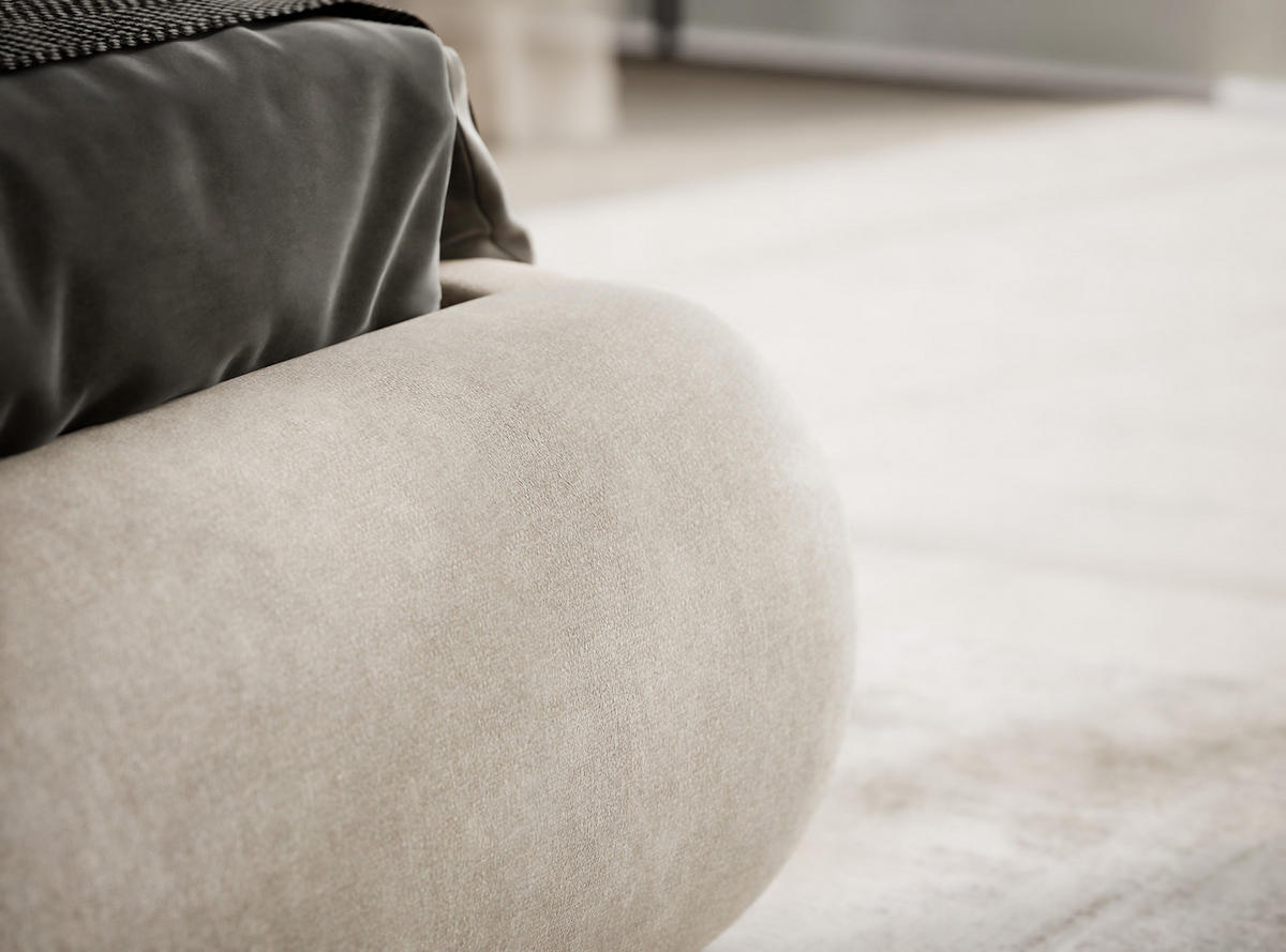 POLSTERBETT Maumere Beige 140/200 cm im Chenille-Stoff - Beige/Schwarz, Holz/Holzwerkstoff (140/200cm) - Maison de Reve