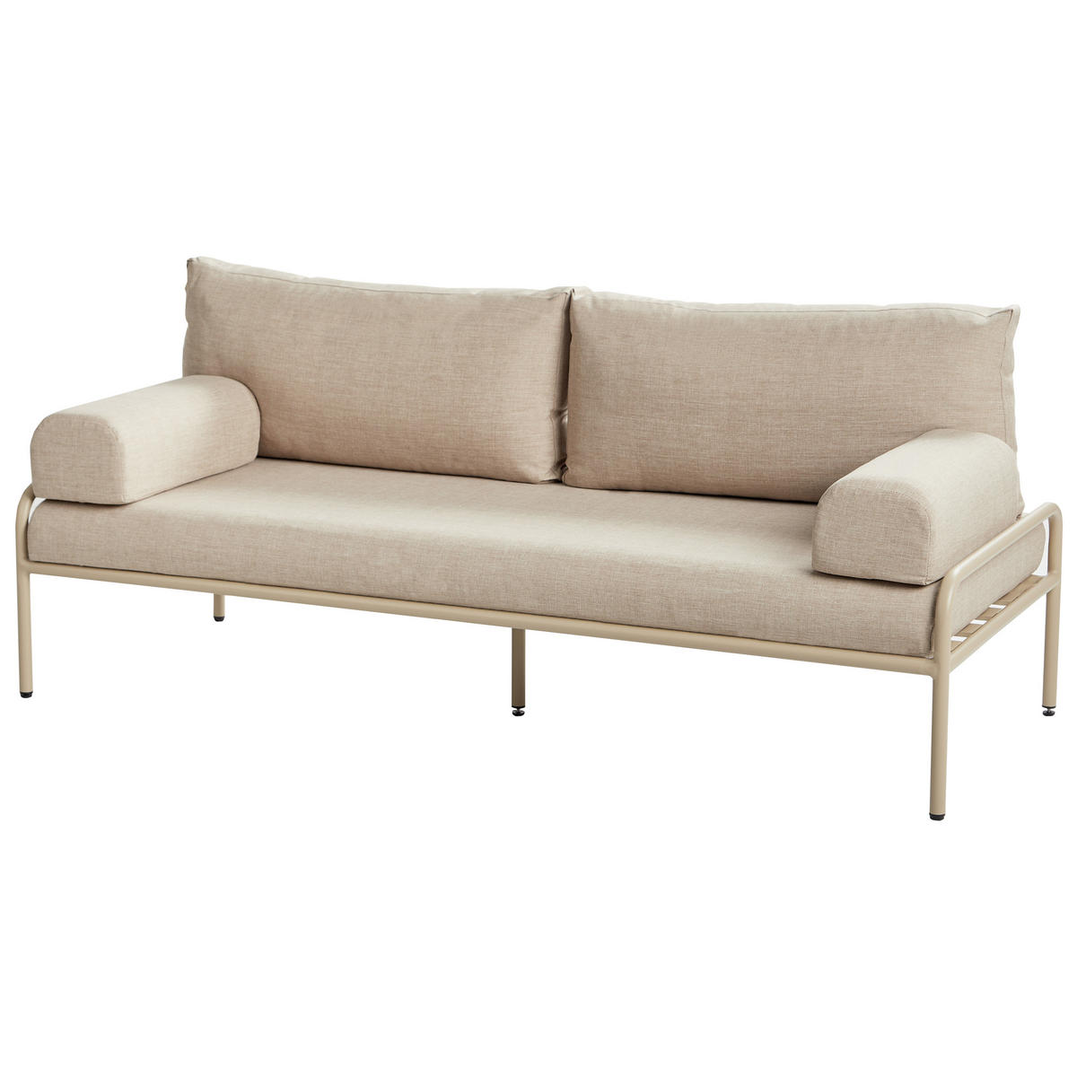 GARTENBANK 2-Sitzer Beige Solofra - Beige, Metall (190/78/77cm) - Beliani