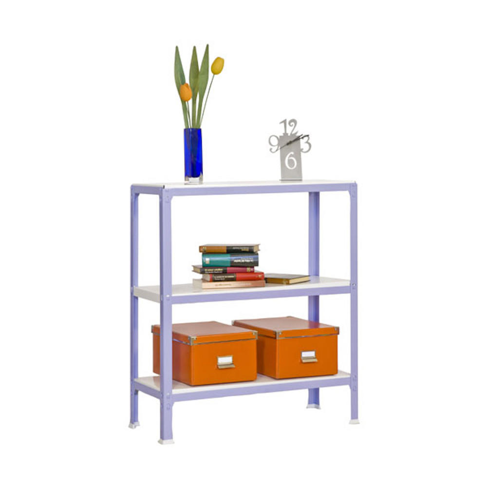 WOHNREGAL LIVING KOALA METAL mit 3 Fachböden | HxBxT 90x80x30cm | Fachlast 150kg | Lila/Weiß - Lila, Metall (80/90/30cm) - PROREGAL