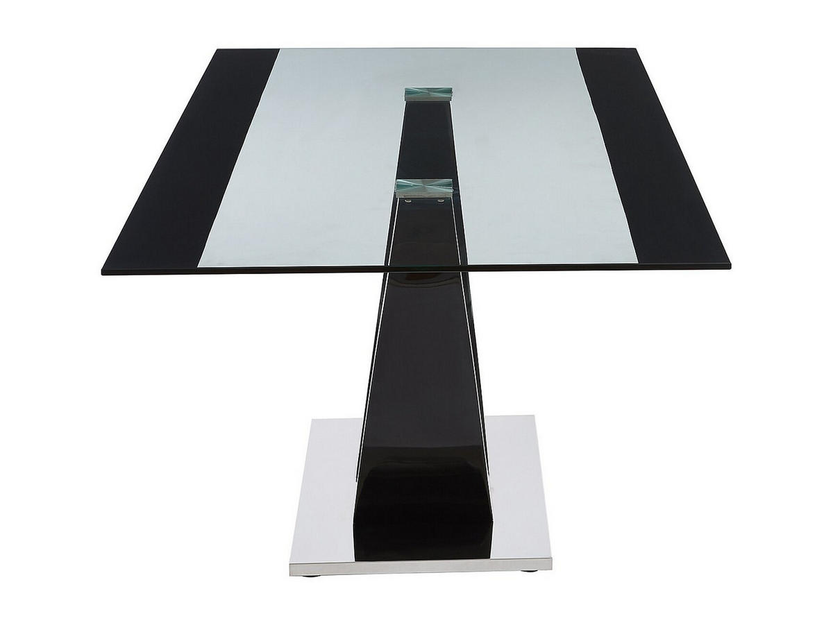ESSTISCH - 8 Personen - MDF & Glas - Schwarz - MEZZO - Transparent, Glas (200/100/74.5cm) - Vente-Unique
