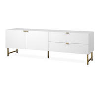 TV-LOWBOARD weiß, Gold 179 cm, TV Unterteil mit Soft-Close und 3D Struktur - Goldfarben/Weiß, Holzwerkstoff/Metall (179/60.5/41cm) - Furn.Design