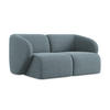 2-SITZER-SOFA Bouclé Stoff Blau - Blaugrau/Schwarz, Holzwerkstoff/Kunststoff (174/75/94cm) - Makamii
