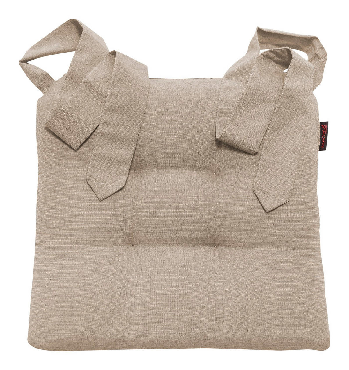 STUHLKISSEN Fino mit Schleifenband 2er Set taupe - Taupe, Textil (46/42/7cm) - Magma Heimtexx