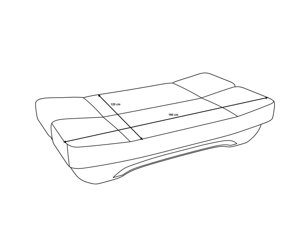 SOFA Boat mit Schlaffunktion - Beige/Schwarz, Textil (190/95/80cm) - SIMKAM Furniture