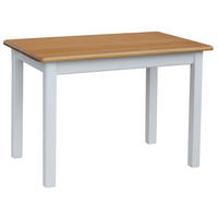 ESSTISCH Kiefernholz rechteckig, quadratische Beine, Weiß/Erle 120 × 70 × 75 cm - Erlefarben, Holz (120/75/70cm)