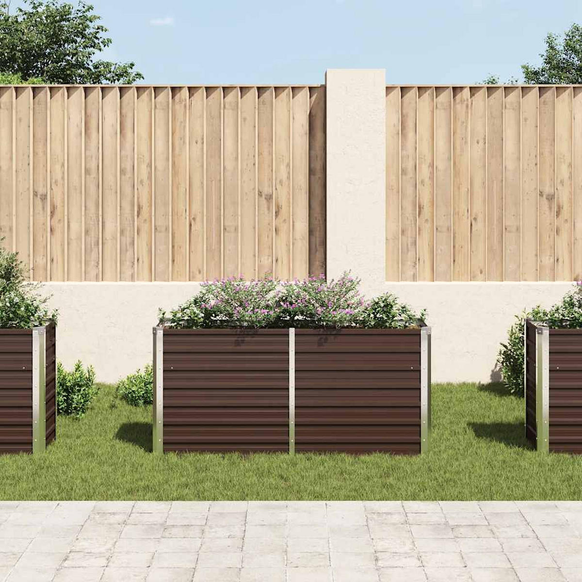 GARTEN-HOCHBEET Braun 160/40/77 Cm Verzinkter Stahl - Braun, Metall (160/77/40cm) - vidaXL