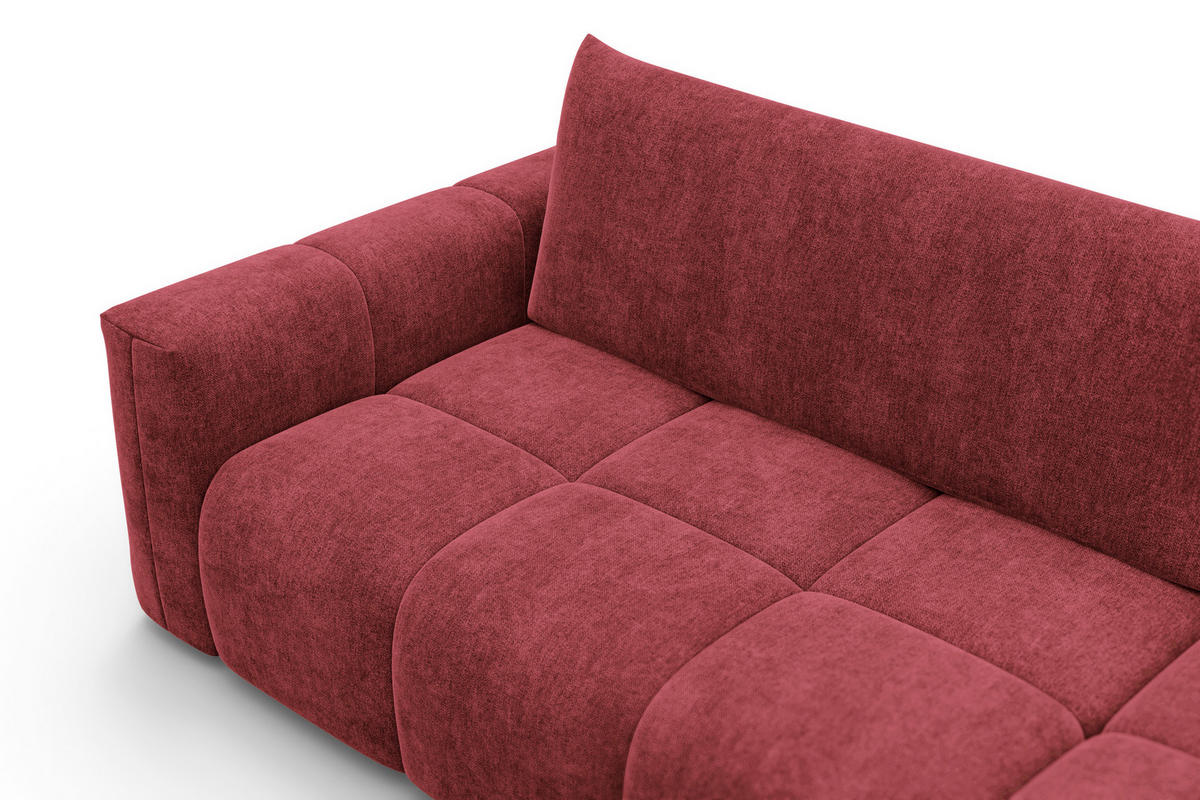 ECKSOFA VERONA 4-Sitzer rechts, Dunkelrot - Schwarz/Dunkelrot, Holz/Textil (266/173cm) - Courtois Laville