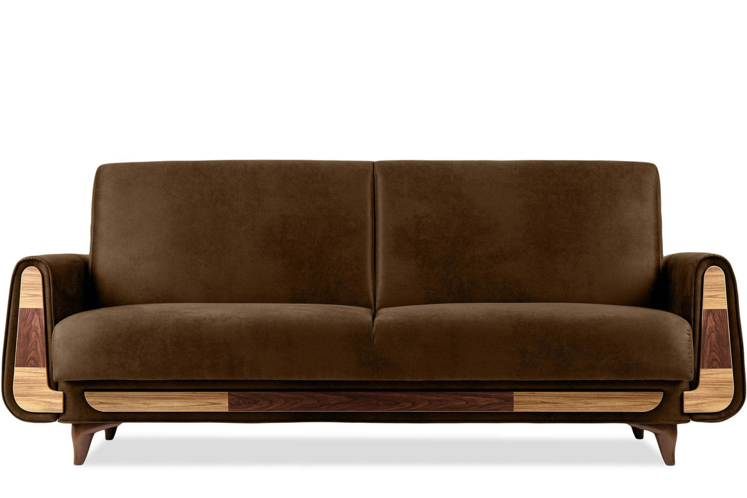 3-SITZER-SCHLAFSOFA GUSTAVO II mit Armlehnen, Hellbraun - Hellbraun, Holz/Holzwerkstoff (230/98/98cm) - KONSIMO®
