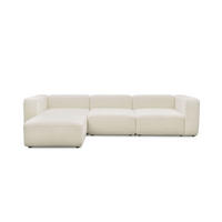 SOFA modular Cubo 4-Sitzer inkl. Hocker - Beige, Textil (314/201cm) - Mokebo