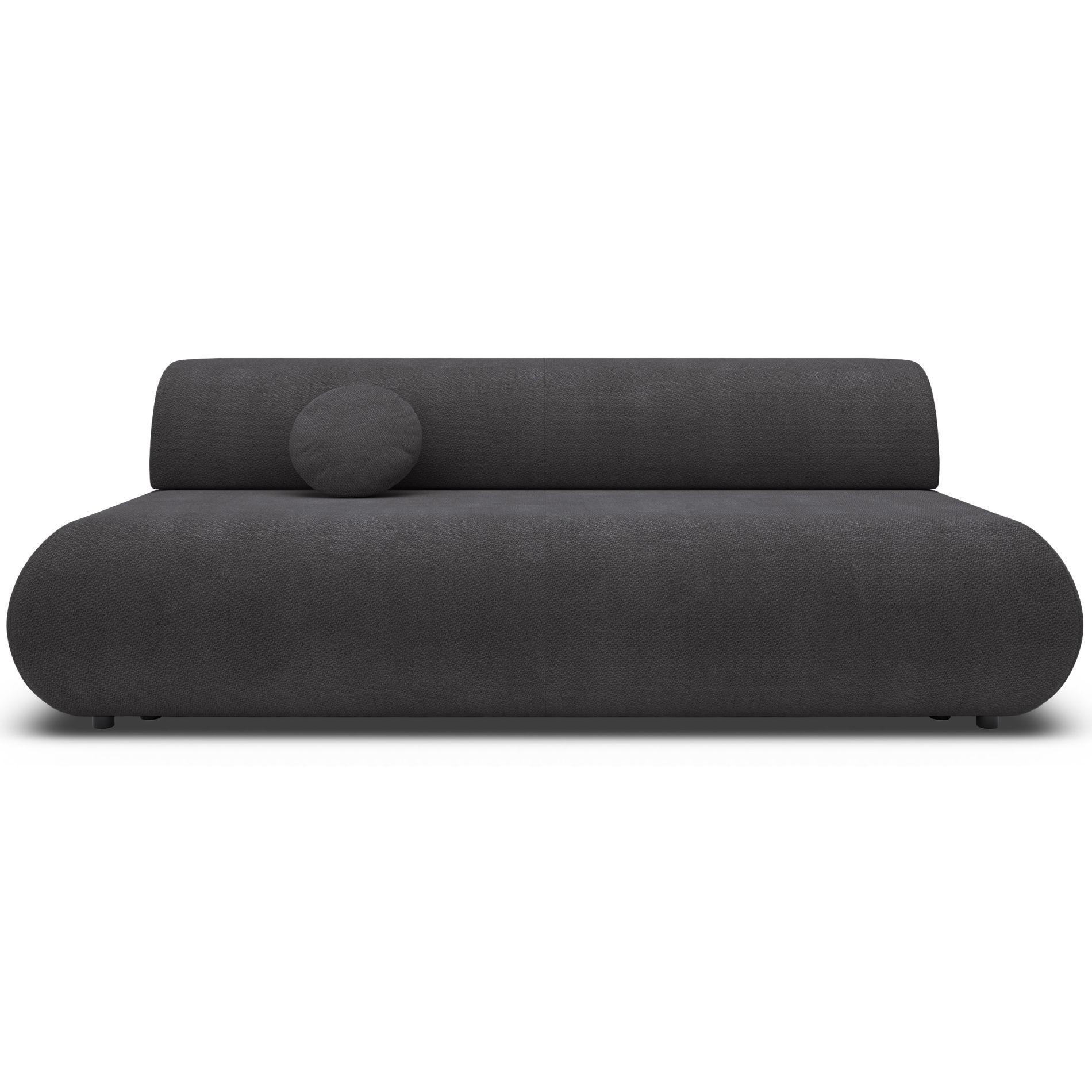3-SITZER SCHLAFSOFA Graphit Chenille - Schwarz, Kunststoff/Textil (214/74/100cm) - Selsey