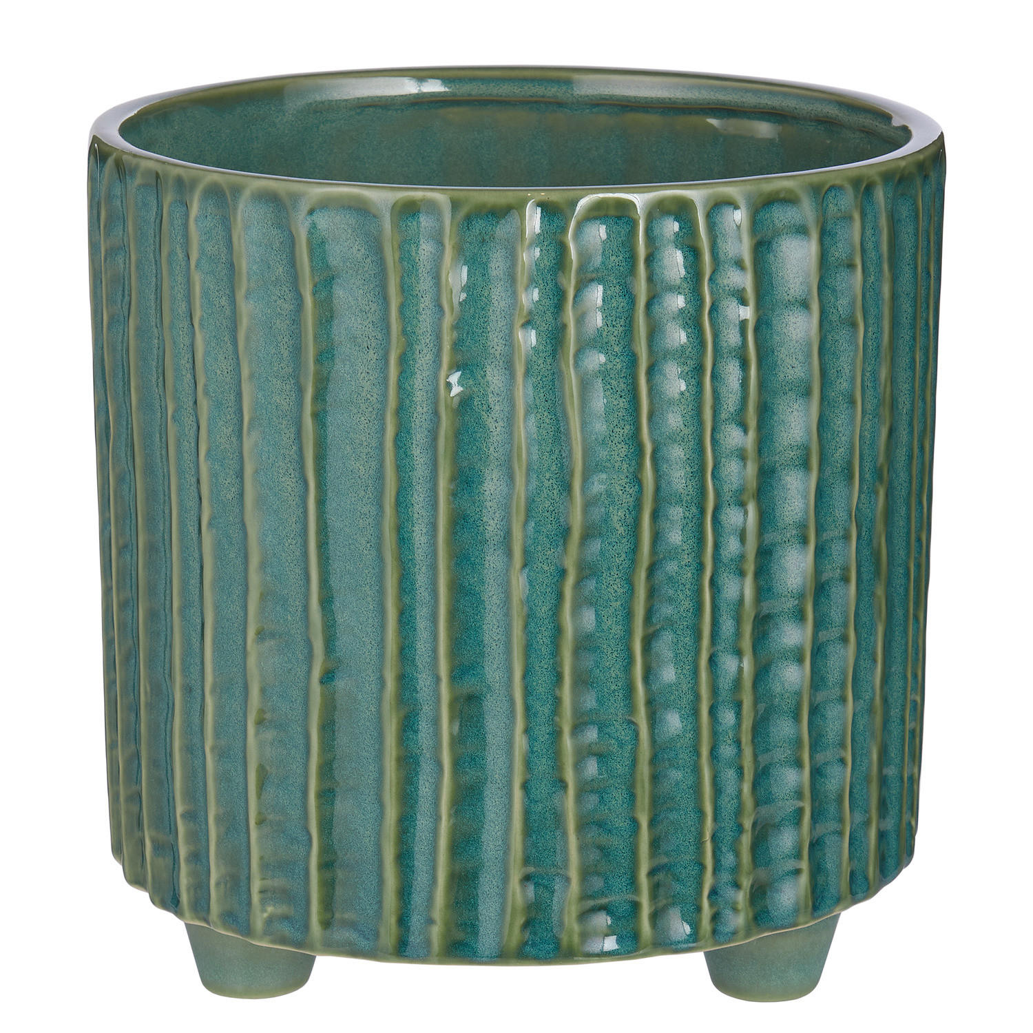 BLUMENTOPF Reed - Grün, Keramik (20cm) - Butlers