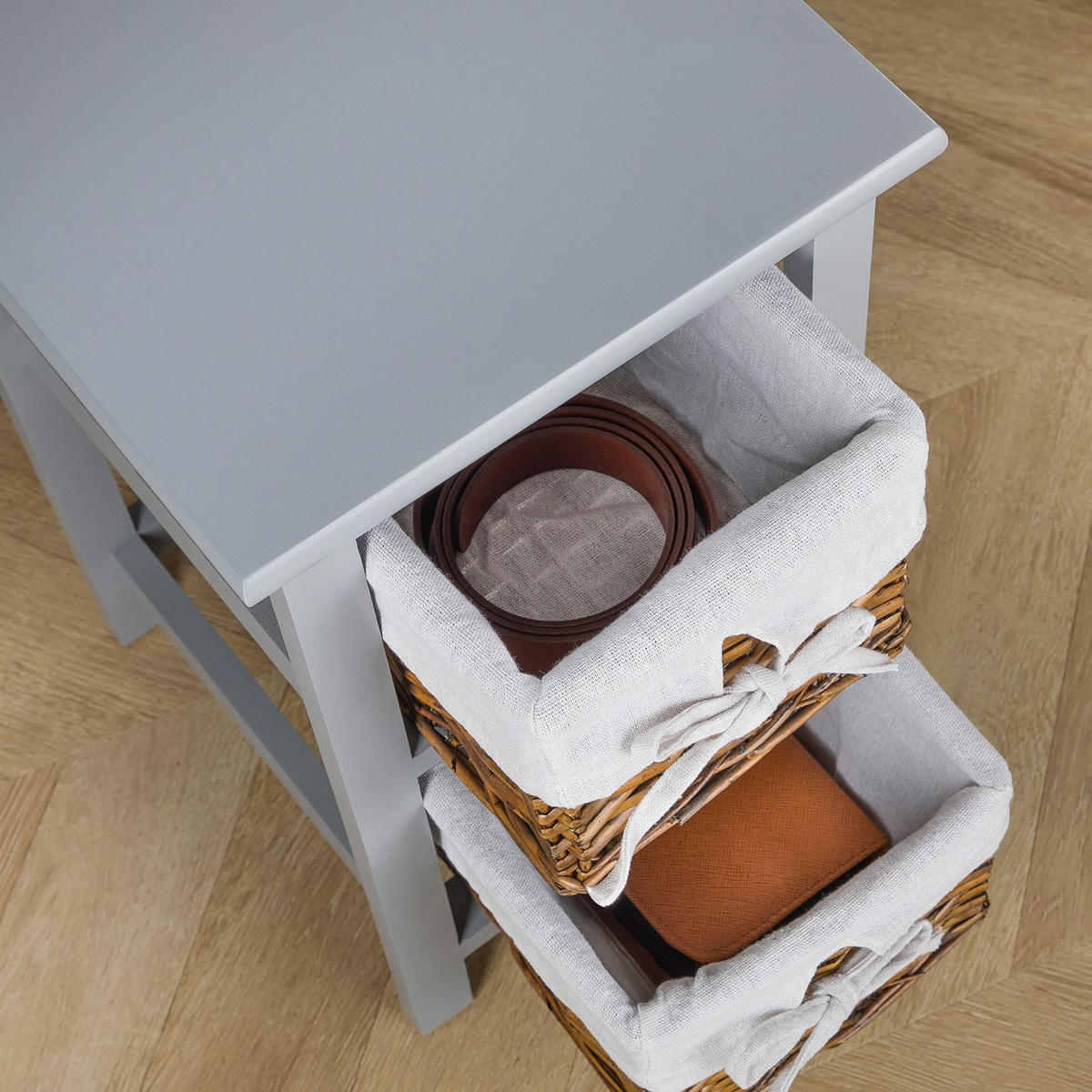 NACHTTISCH NOKOMIS - Grau, Holz (28/46/31cm) - IDIMEX