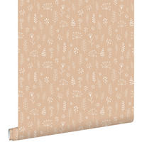 TAPETE Blumenmuster 53 cm x 10.05 m - Terracotta, Papier (53/0.1cm) - ESTAhome