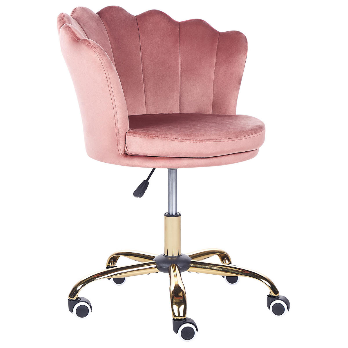 BÜROSTUHL Samtstoff Rosa Monticello - Pink, Textil/Metall (67/78/65cm) - Beliani
