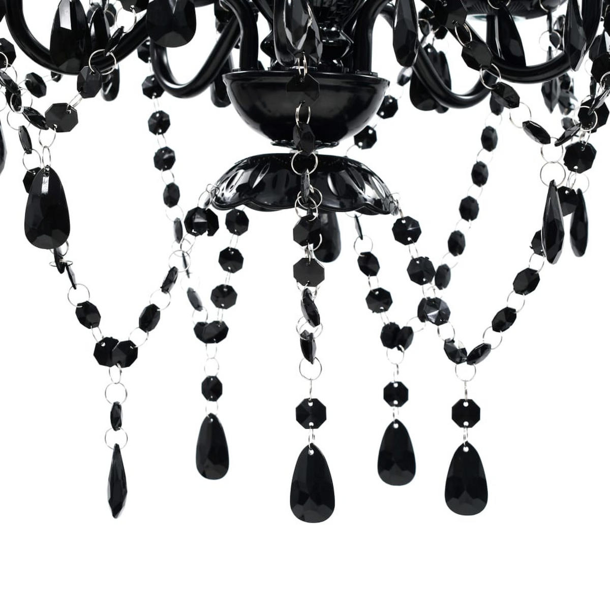 KRONLEUCHTER 5 Glühbirnen Schwarz - Schwarz, Kunststoff (38/38/45cm) - vidaXL