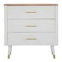 KOMMODE mit goldenen Details 37/78/80 cm - Weiß, Holzwerkstoff (78/80/37cm) - Mauro Ferretti