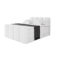 BOXBETT mit Matratze H3|H4 und Lattenrost - NINA-Z KING - 160x200 cm - Weiß - Weiß, Holzwerkstoff (160/200cm)